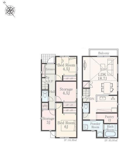 【A号棟】川崎市新築戸建リビング階段対面キッチン