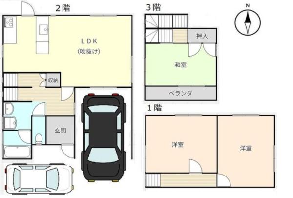 戸塚区中古戸建2台駐車可吹抜けLDKリフォーム◎