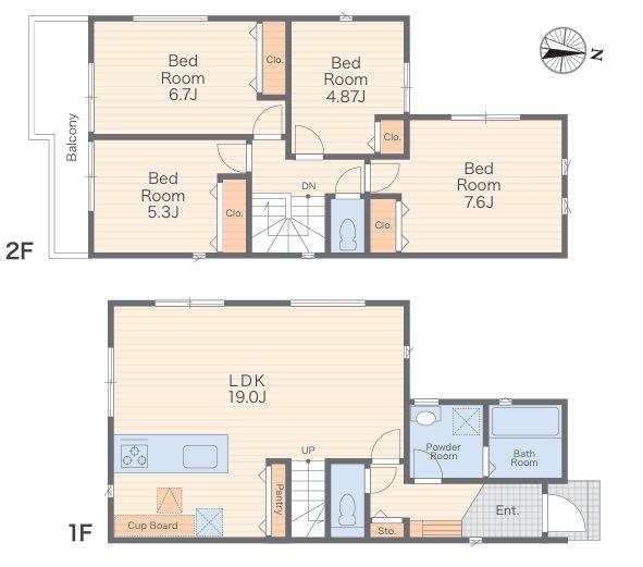 【2号棟】磯子区新築戸建LDK19帖リビング階段