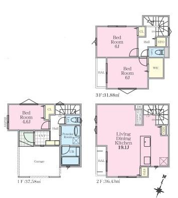 【1号棟】港南区新築戸建　LDK19帖　リビング階段