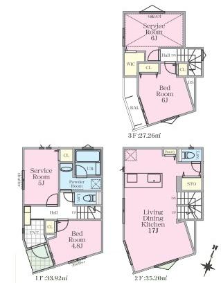 【2号棟】港南区新築戸建　納戸　リビング階段