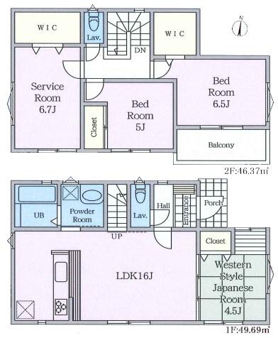 【2号棟】瀬谷区新築戸建　WIC×2　南面バルコニー