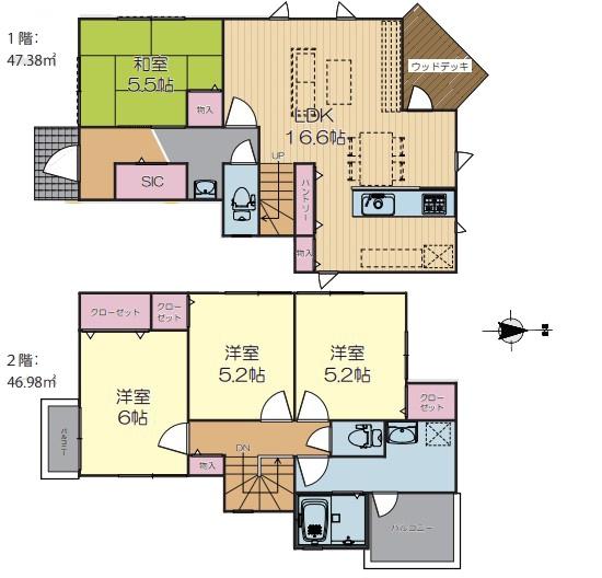 座間市新築戸建　南面バルコニー　パントリー　SIC