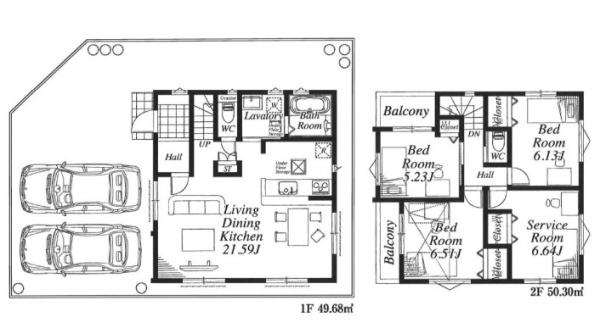 【1号棟】青葉区新築戸建　LDK21帖　2台駐車可　角地