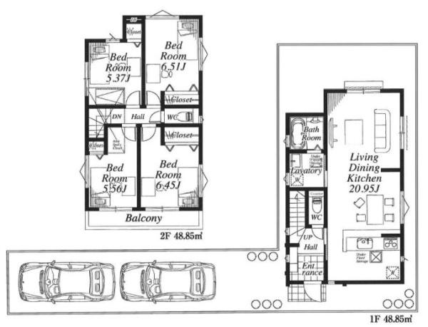 【2号棟】青葉区新築戸建　LDK20帖　2台駐車可