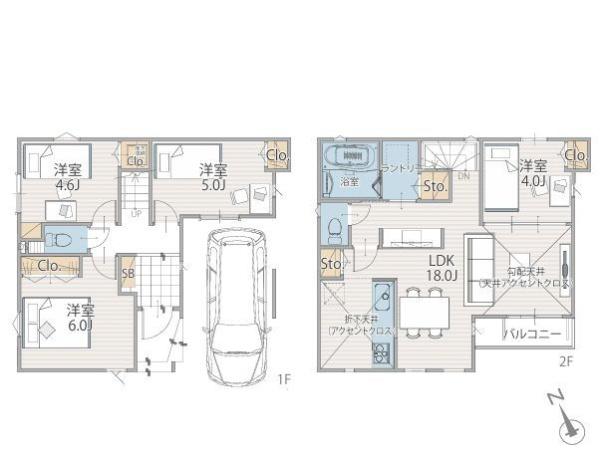 【1号棟】鶴見区新築戸建ビルトイン車庫対面キッチン