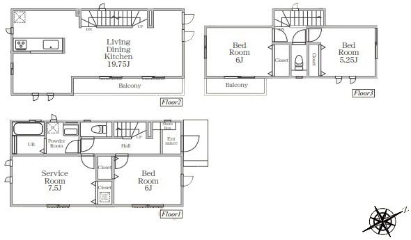 【2-A号棟】港北区新築戸建　LDK19帖　リビング階段