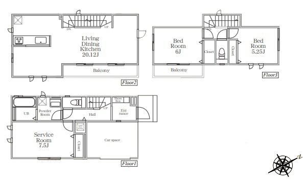 【2-C号棟】港北区新築戸建　LDK20帖　リビング階段