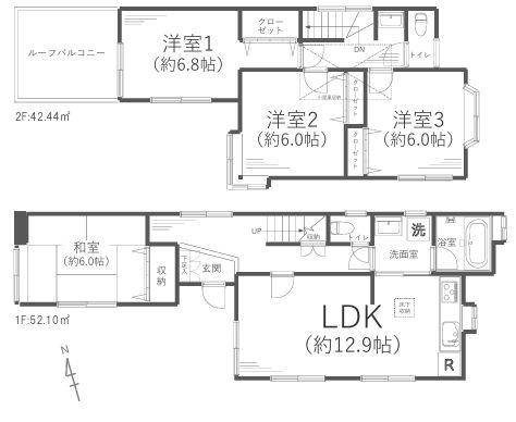西区中古戸建ルーバルリノベ全居室6帖以上