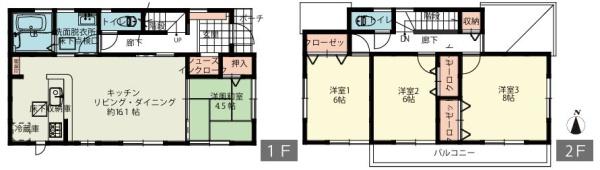 戸塚区中古戸建築浅角地2台駐車可南面バルコニー
