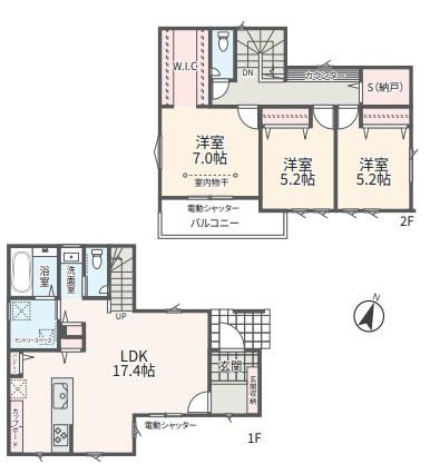 【4号棟】大和市新築戸建　リビング階段　納戸