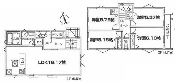 【1号棟】泉区新築戸建LDK19帖対面キッチン