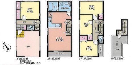 【B号棟】川崎市新築戸建ビルトイン車庫