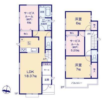 【C号棟】藤沢市新築戸建カースペ2台納戸×2南道路