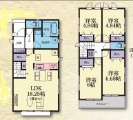 【A号棟】藤沢市新築戸建カースペ2台南バルコニー