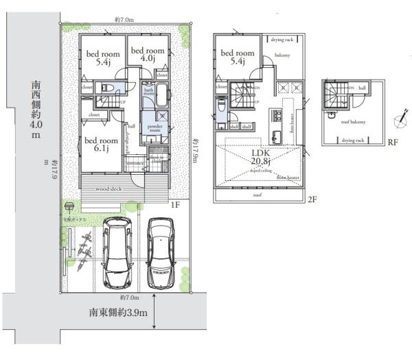 藤沢市新築戸建　LDK20帖　2台駐車可　ルーバル
