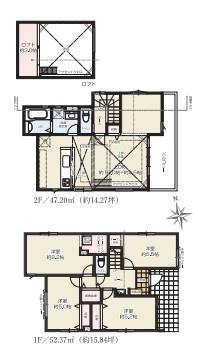 【1号棟】藤沢市新築戸建前面道路6ｍロフト