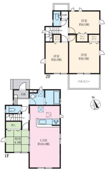 【1号棟】旭区新築戸建　和室　南面バルコニー