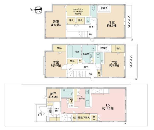 品川区中古戸建WICカースペ2台通風◎2路線可