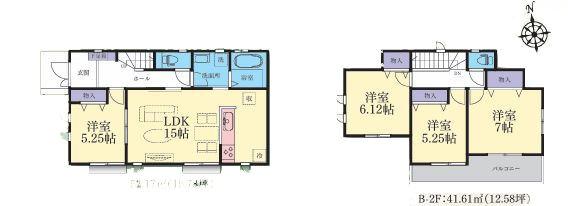 【B号棟】町田市新築戸建小学校徒9分南面バルコニー