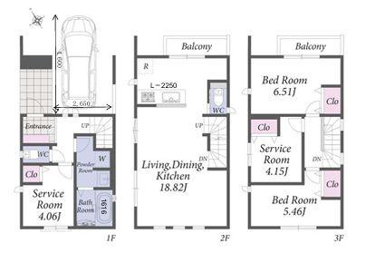 【1号棟】大和市新築戸建ビルトイン車庫LDK18帖