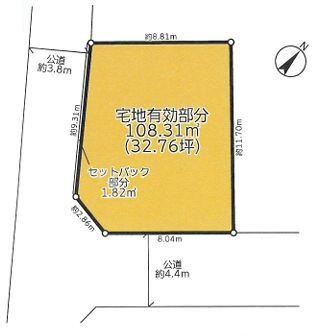 相模原市売地建築条件無し角地小学校徒7分都市ガス