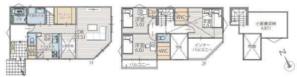 【2号棟】藤沢市新築戸建　LDK20帖　吹抜け　WIC
