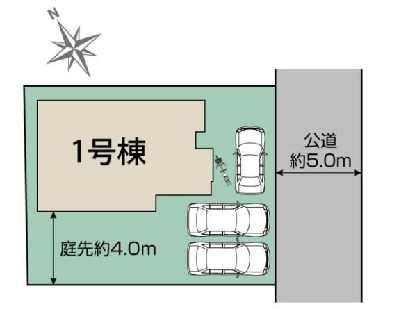 【1号棟】海老名市新築戸建3台駐車可庭付吹抜け