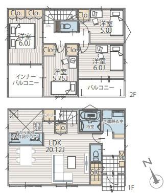 【6号棟】藤沢市新築戸建　LDK20帖　パントリー　SIC