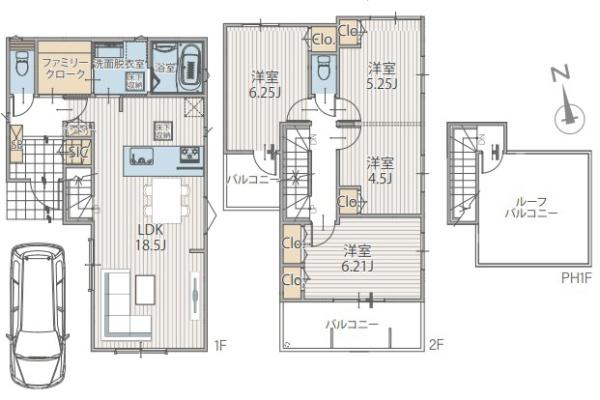 【2号棟】保土ケ谷区新築戸建　LDK18帖　ルーバル