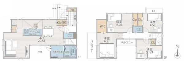 【2号棟】保土ケ谷区新築戸建LDK20帖WIC中庭
