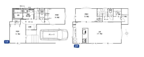南区新築戸建　ビルトイン車庫　WIC
