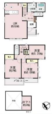 泉区新築戸建　LDK18帖　2台駐車可　ロフト　吹抜け