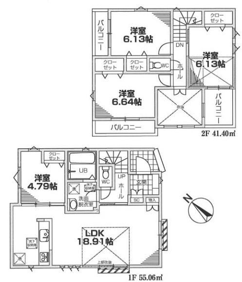 【2号棟】藤沢市新築戸建　2台駐車可　LDK18帖　吹抜