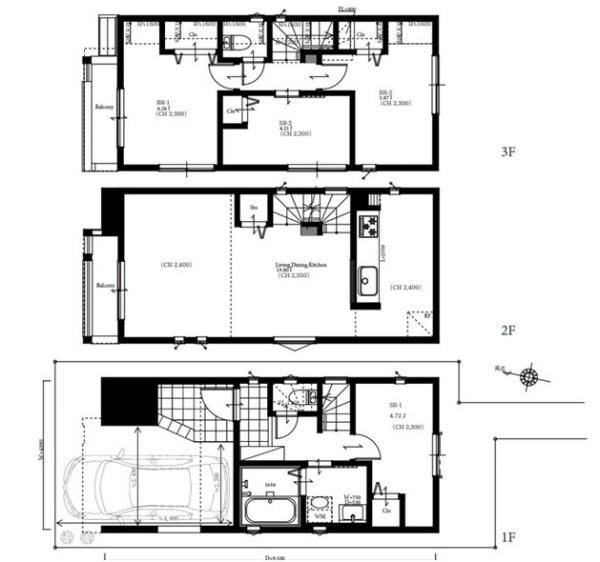 【8号棟】都筑区新築戸建ビルトイン車庫LDK19帖