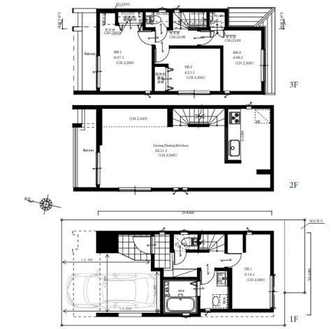 【13号棟】都筑区新築戸建ビルトイン車庫LDK20帖