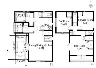【3号棟】中区新築戸建リビング階段　納戸