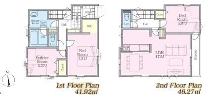 【2号棟】茅ヶ崎市新築戸建　2階LDK　納戸　WIC