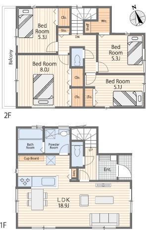 【1号棟】多摩区新築戸建LDK18帖2台駐車可WIC