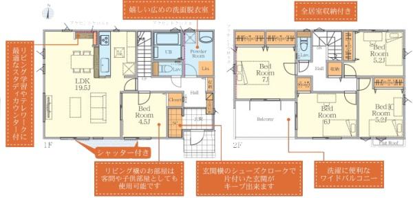 鎌倉市新築戸建　LDK19帖　南道路　2台駐車可