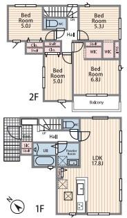 【1号棟】横須賀市新築戸建　南角地　2台駐車可