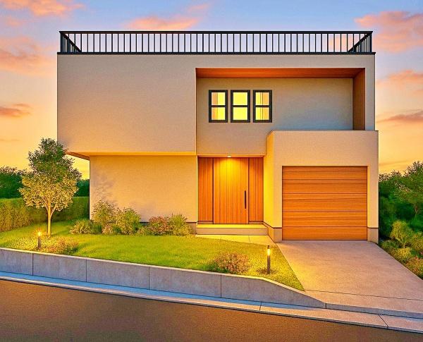 逗子市新築戸建　LDK23帖　ビルトイン車庫　ルーバル