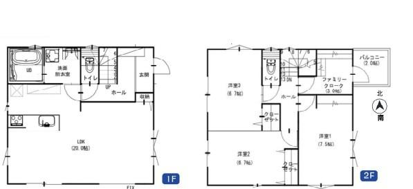 宮前区新築戸建　LDK20帖　ファミクロ　2台駐車可