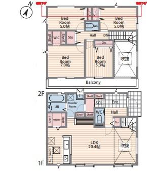 【1号棟】金沢区新築戸建　LDK20帖　3台駐車可　WIC