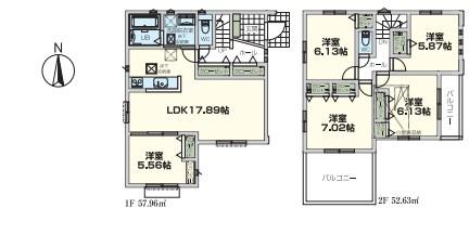 【1号棟】金沢区新築戸建　2台駐車可　南面バルコニー