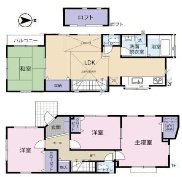 麻生区中古戸建　和室　リビング階段　ロフト