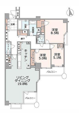 東急ドエルアルス大倉山【LDK19帖駅徒10分WIC】