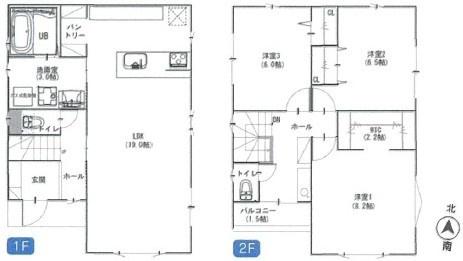 【1号棟】戸塚区新築戸建　LDK19帖　WIC　南向き
