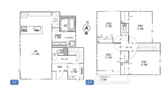 【2号棟】戸塚区新築戸建　パントリー　SIC　南向き