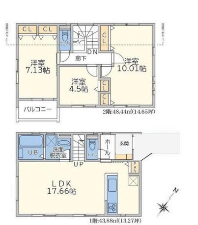 【D号棟】青葉区新築戸建　2台駐車可　リビング階段